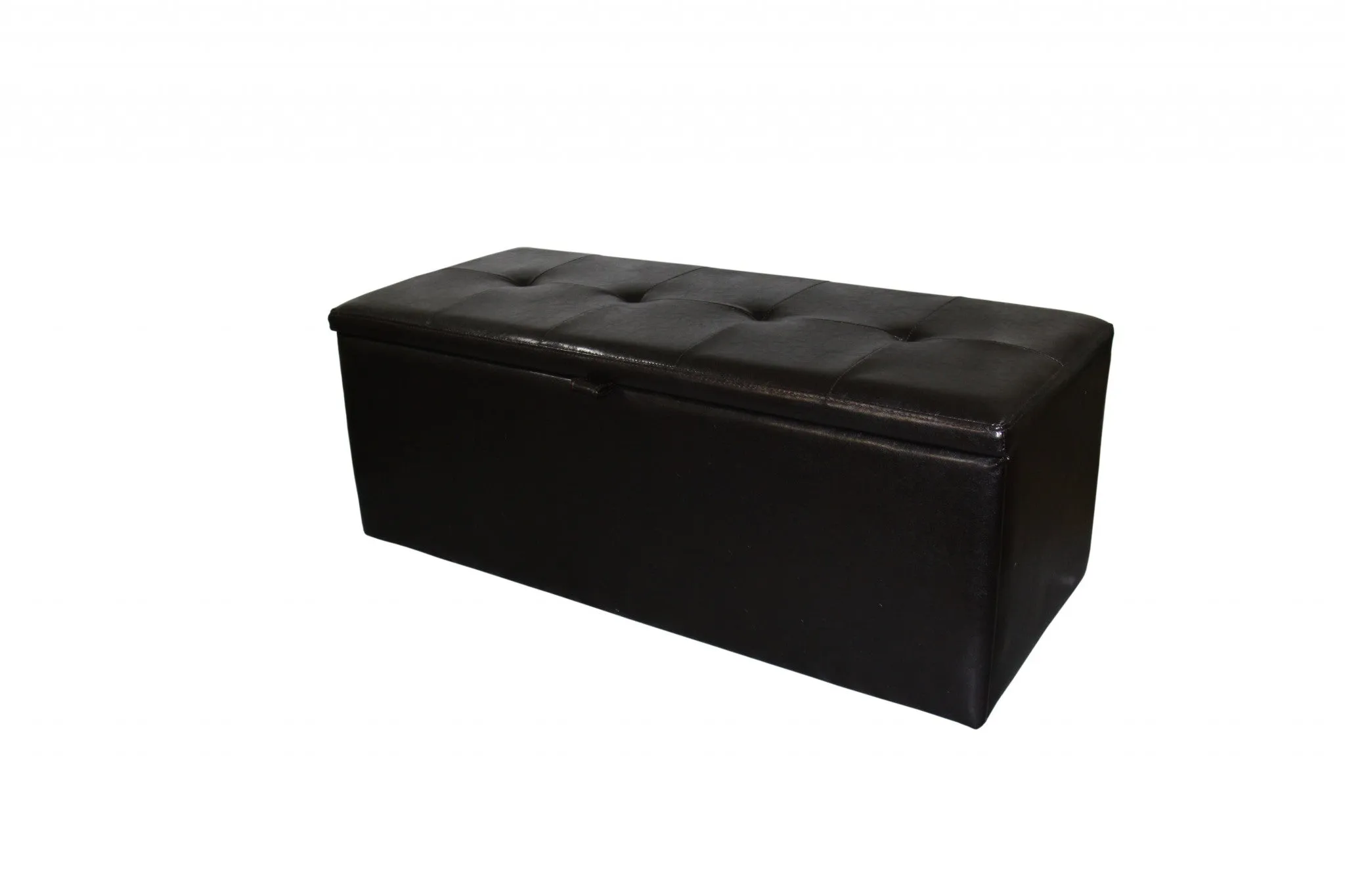 17" Brown Upholstered Faux Leather Bench with Flip Top - Stylish Storage & Versatile Seating Solution