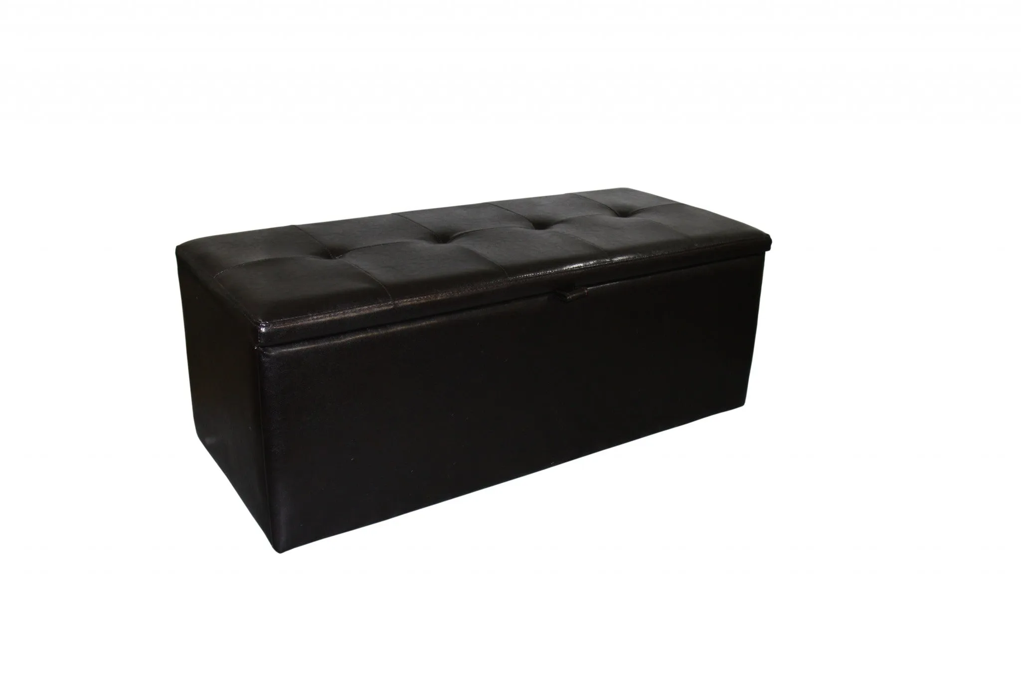 17" Brown Upholstered Faux Leather Bench with Flip Top - Stylish Storage & Versatile Seating Solution