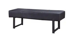 17" Stylish Black Upholstered Faux Leather Bench - Chic, Versatile Accent for Entryway & Storage