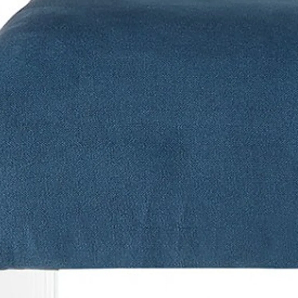 17" Teal Blue Upholstered Polyester Bench with Clear Acrylic Base - Stylish, Comfortable & Versatile
