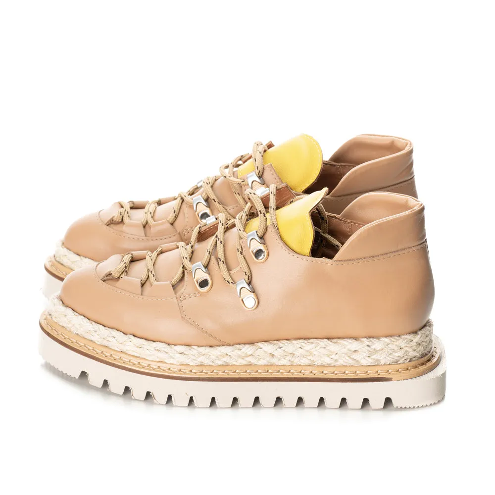 Acid Cloud beige & yellow leather shoes
