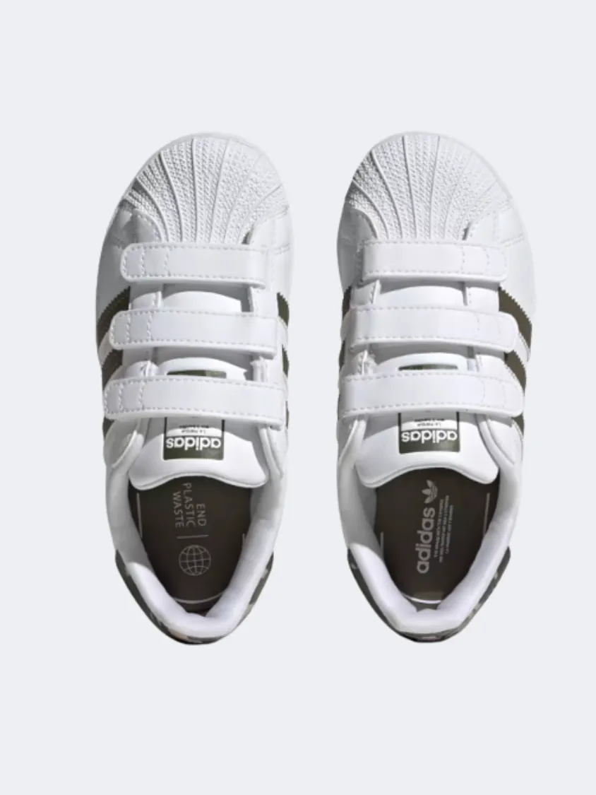 Adidas SUPERSTAR PS ORIGINAL shoes White / Olive Strata