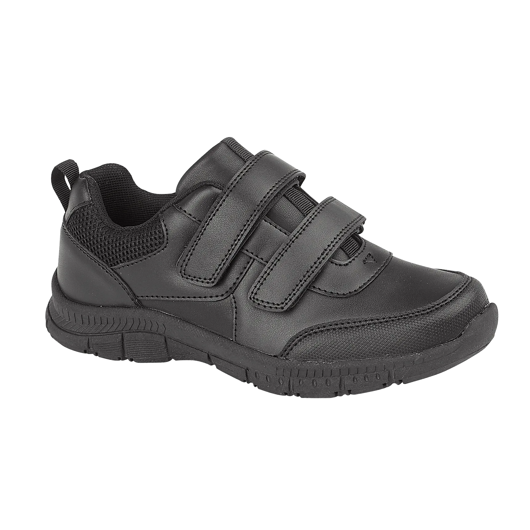 Boys Black Twin Strap School Shoe