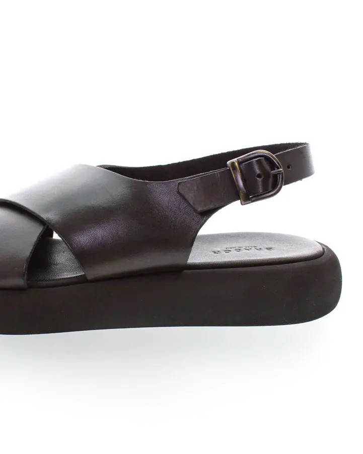 Brador Wrap Platform Sandal in Nero