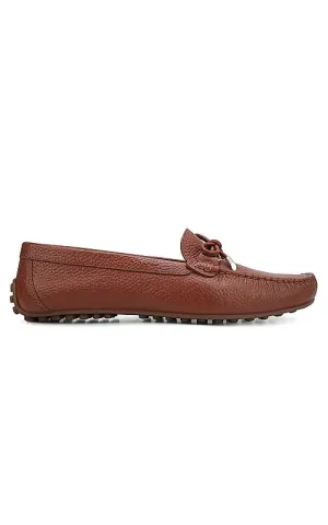 Burgundy Moccasins With Bow Detail