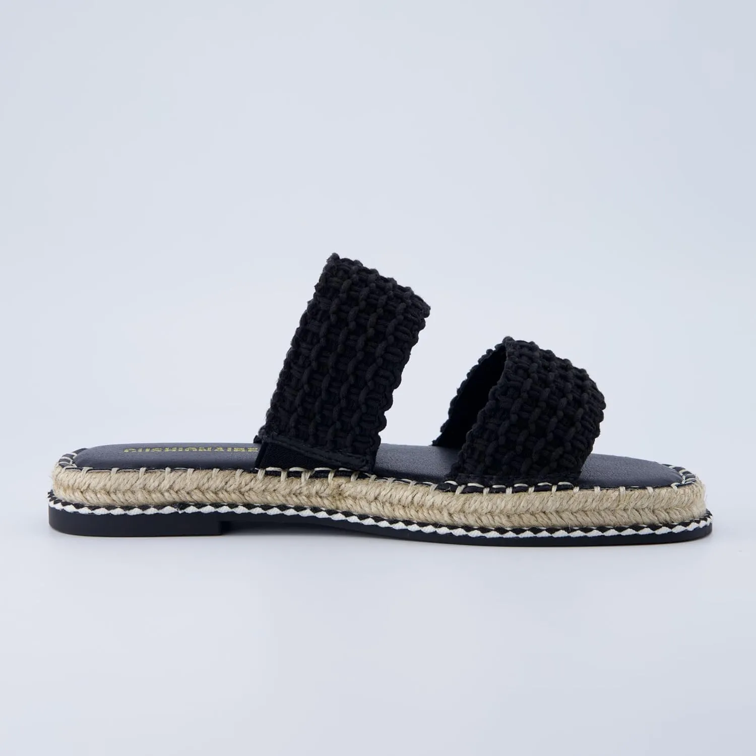 CUSHIONAIRE Bhendi Womens Espadrille Slide Sandal  Faux Leather Double Strap with Jute-Wrapped Sole & Cushioned Footbed