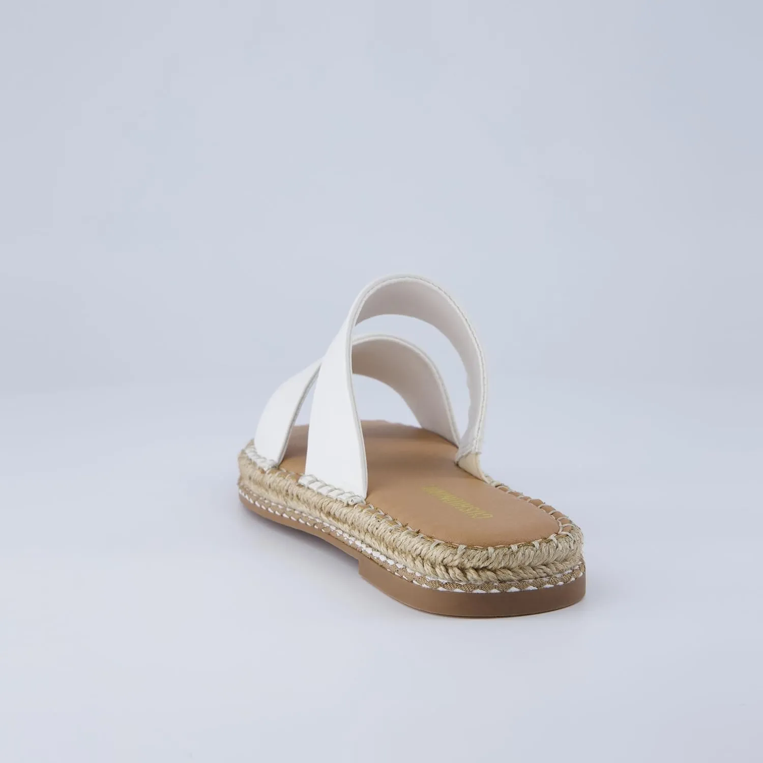 CUSHIONAIRE Bhendi Womens Espadrille Slide Sandal  Faux Leather Double Strap with Jute-Wrapped Sole & Cushioned Footbed