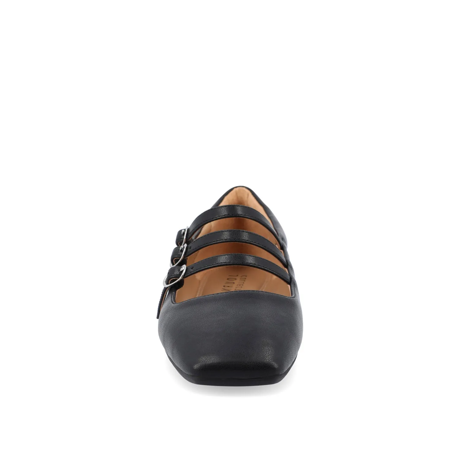 DARLIN FAUX LEATHER FLATS IN WIDE