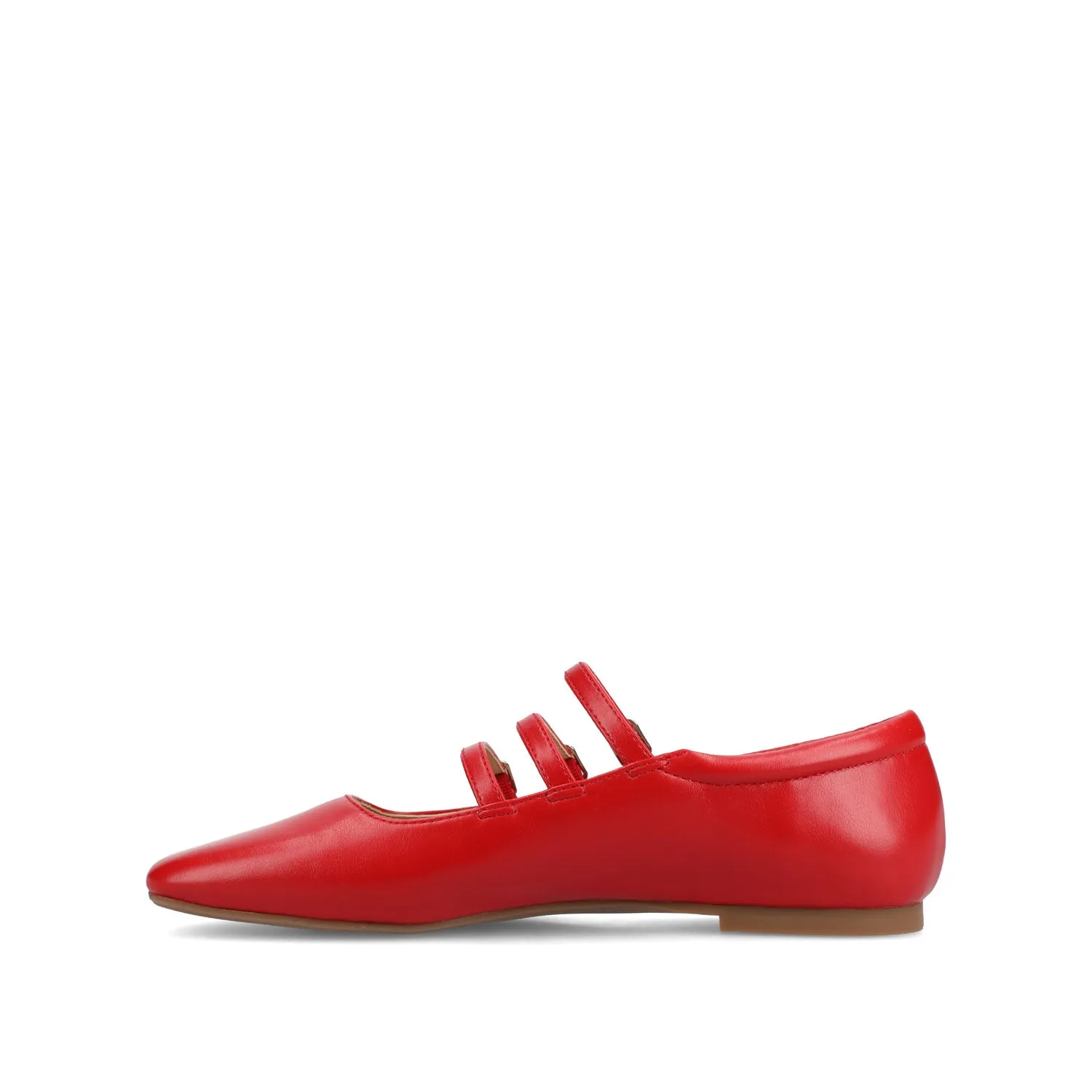 DARLIN FAUX LEATHER FLATS IN WIDE