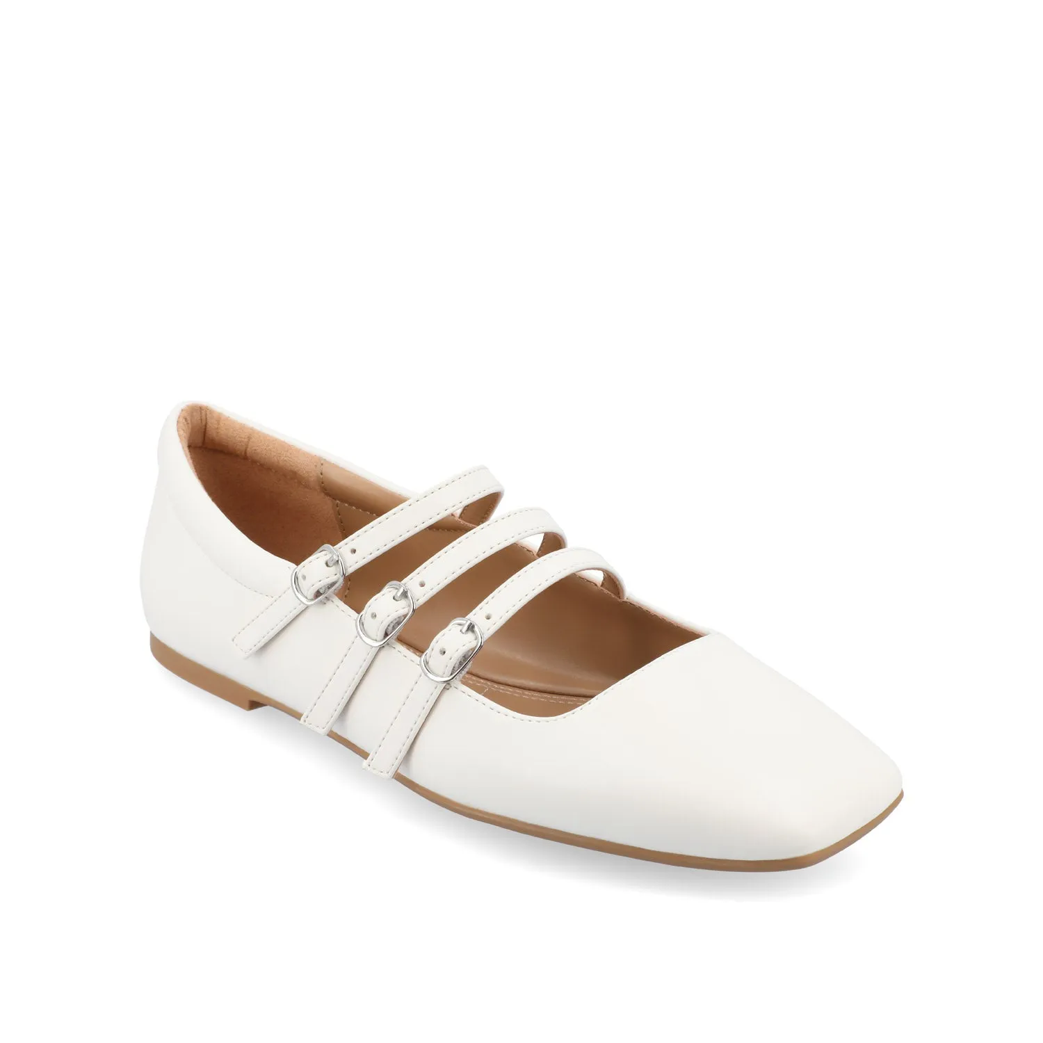 DARLIN FAUX LEATHER FLATS IN WIDE
