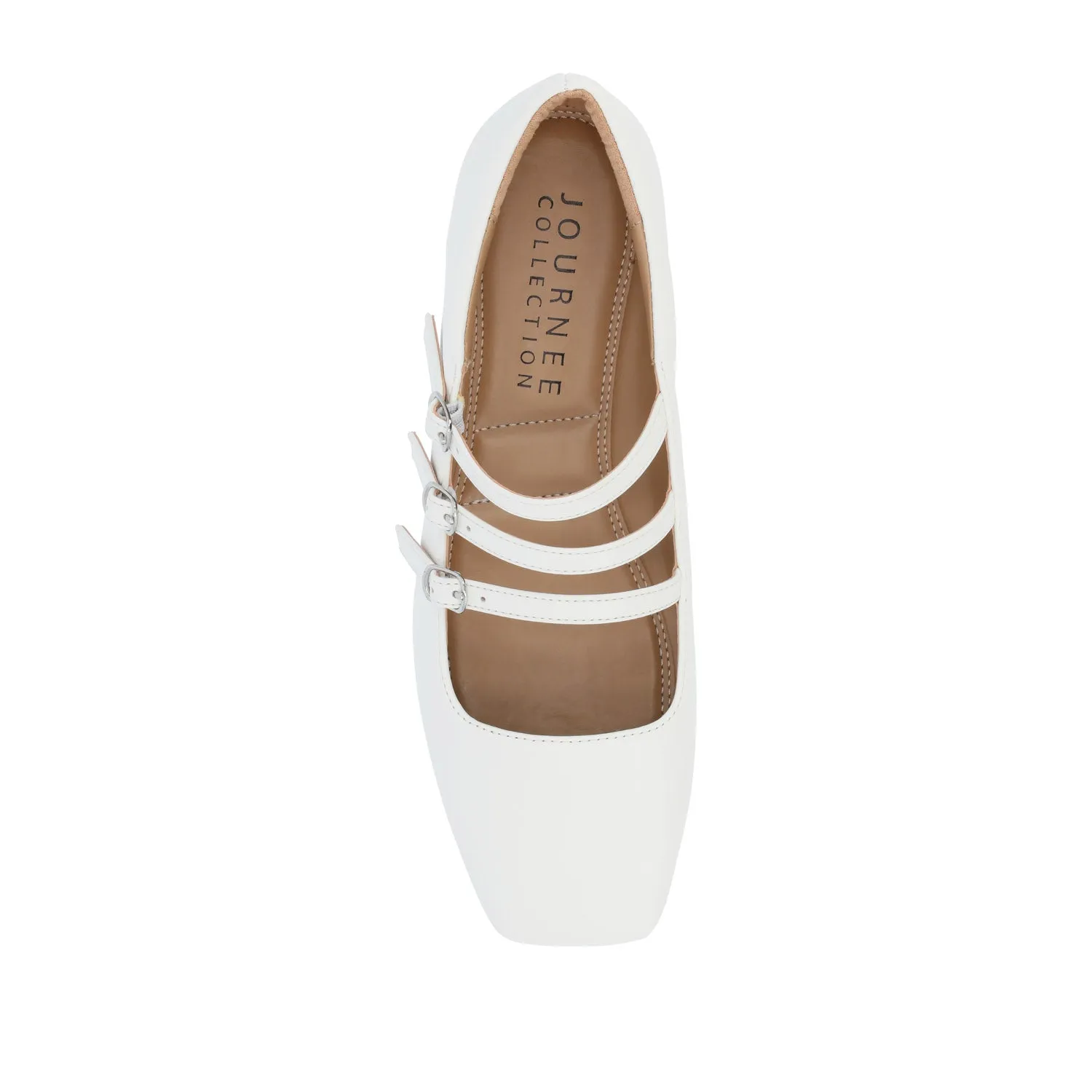 DARLIN FAUX LEATHER FLATS IN WIDE