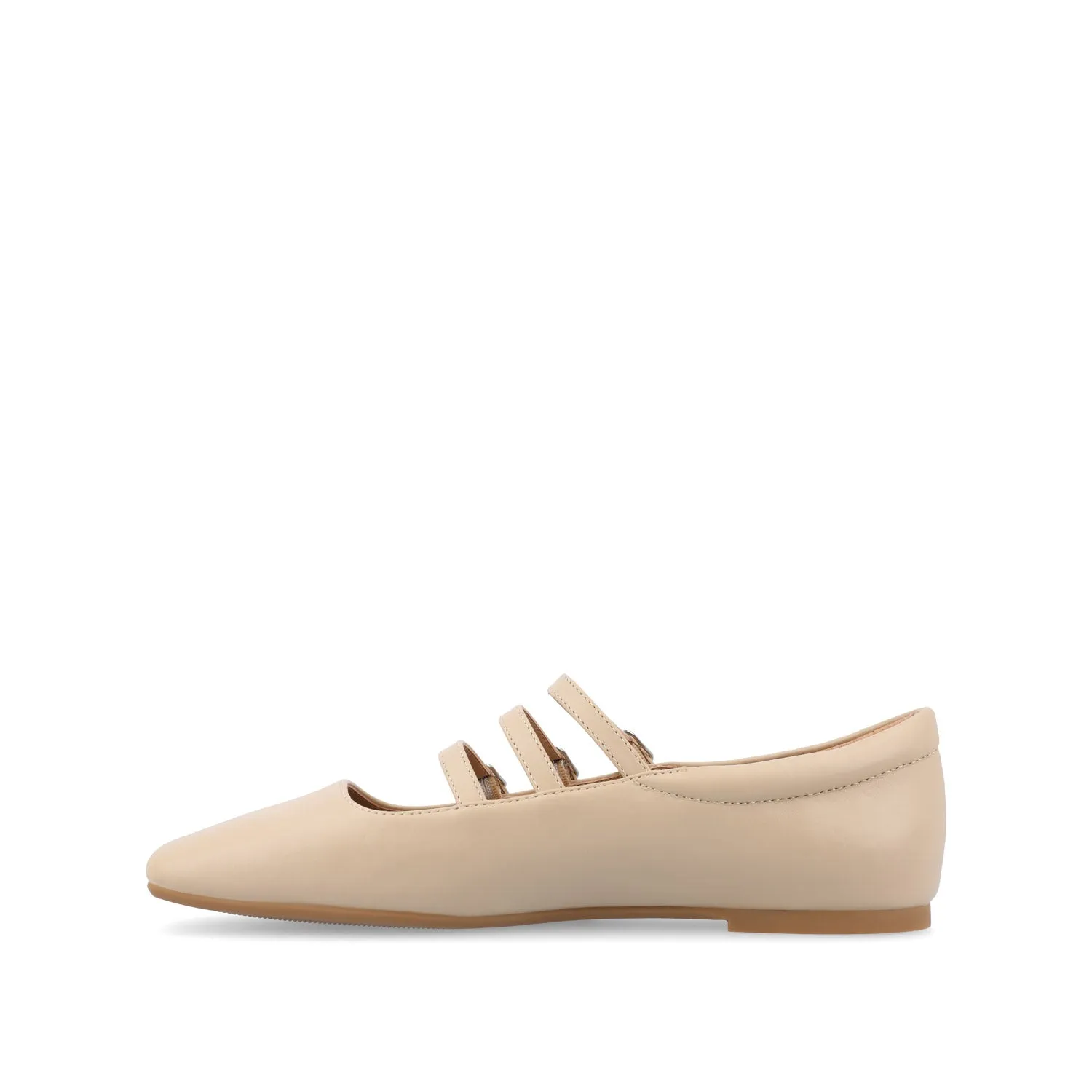 DARLIN FAUX LEATHER FLATS IN WIDE