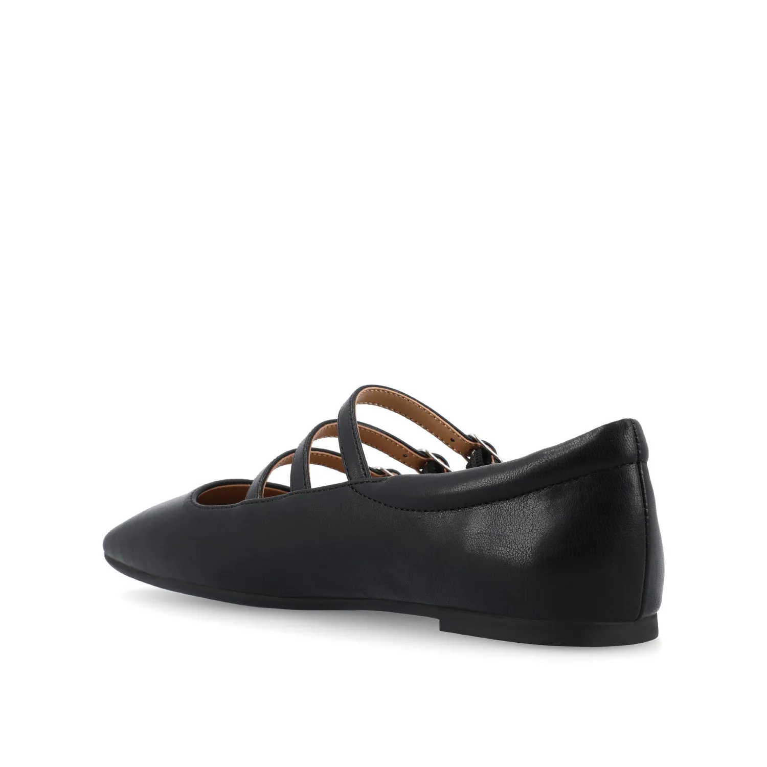 DARLIN FAUX LEATHER FLATS IN WIDE