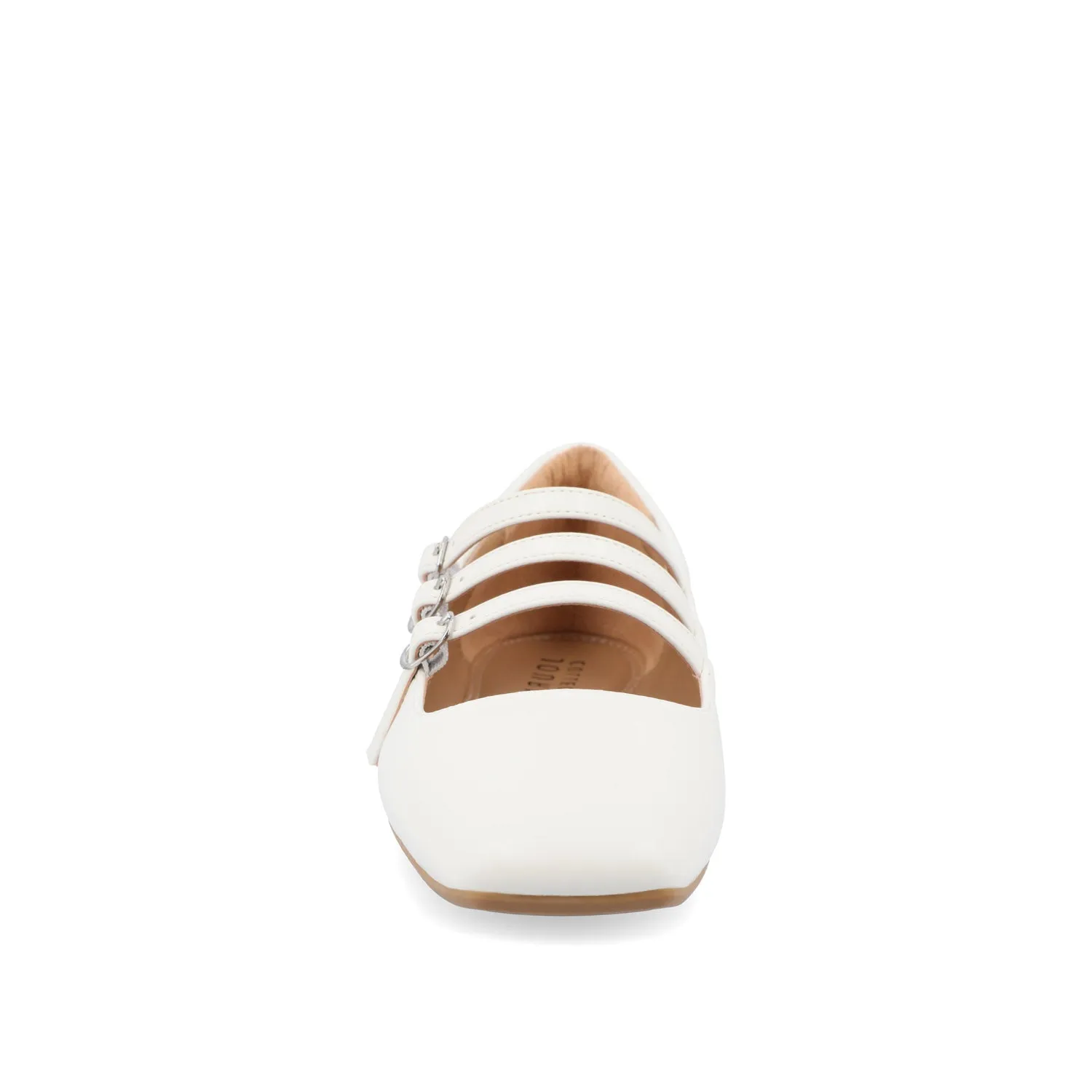 DARLIN FAUX LEATHER FLATS IN WIDE