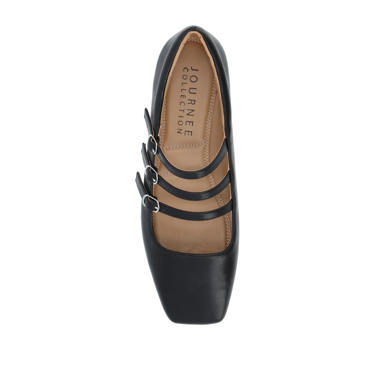 DARLIN FAUX LEATHER FLATS IN WIDE