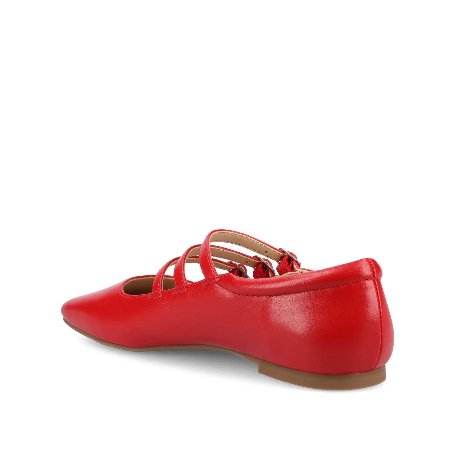 DARLIN FAUX LEATHER FLATS IN WIDE