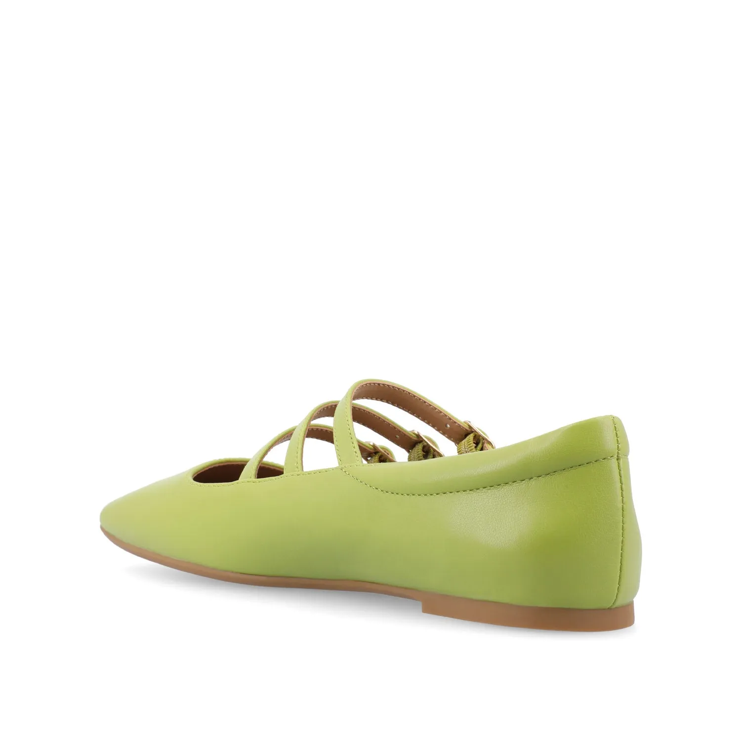DARLIN FAUX LEATHER FLATS IN WIDE