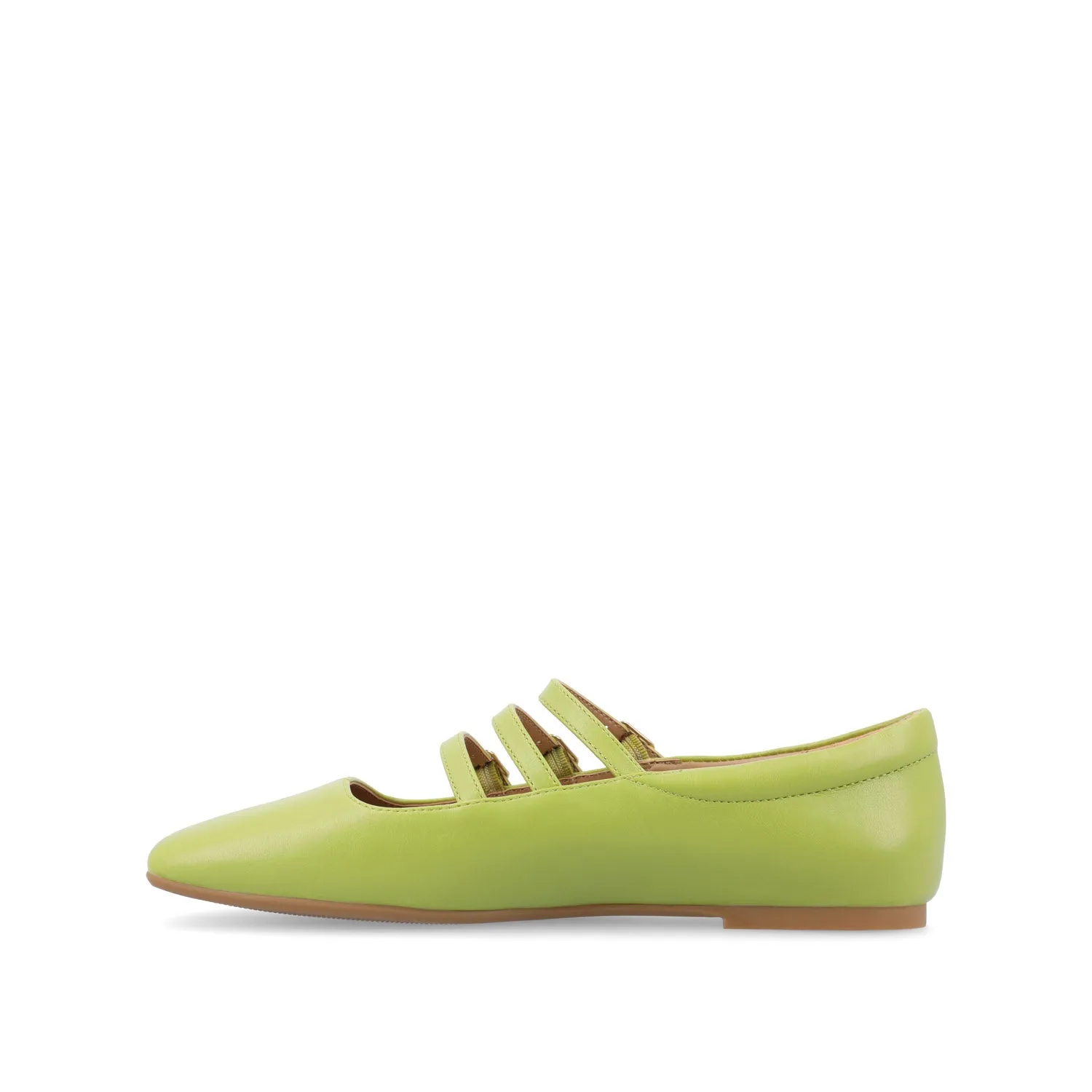 DARLIN FAUX LEATHER FLATS IN WIDE