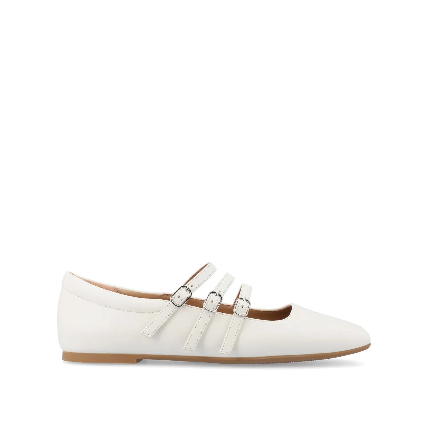 DARLIN FAUX LEATHER FLATS IN WIDE