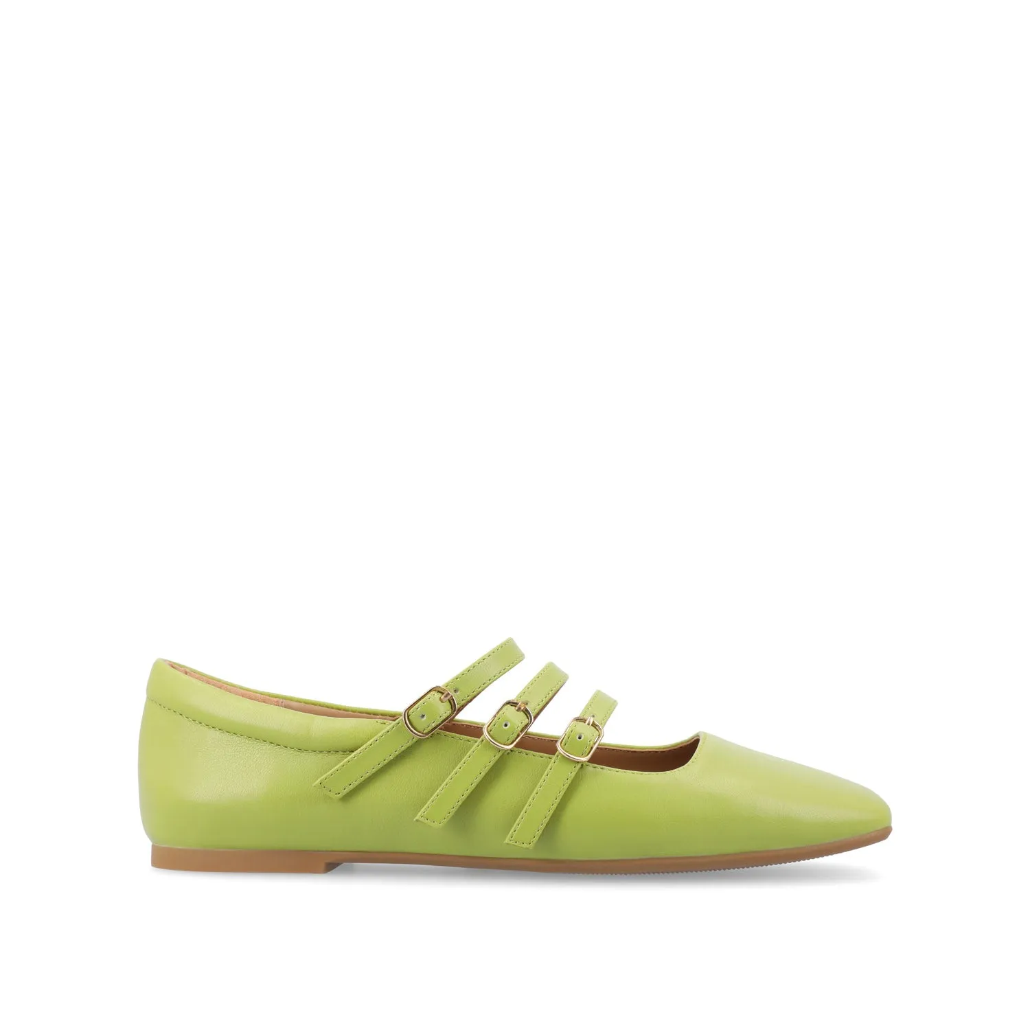 DARLIN FAUX LEATHER FLATS IN WIDE
