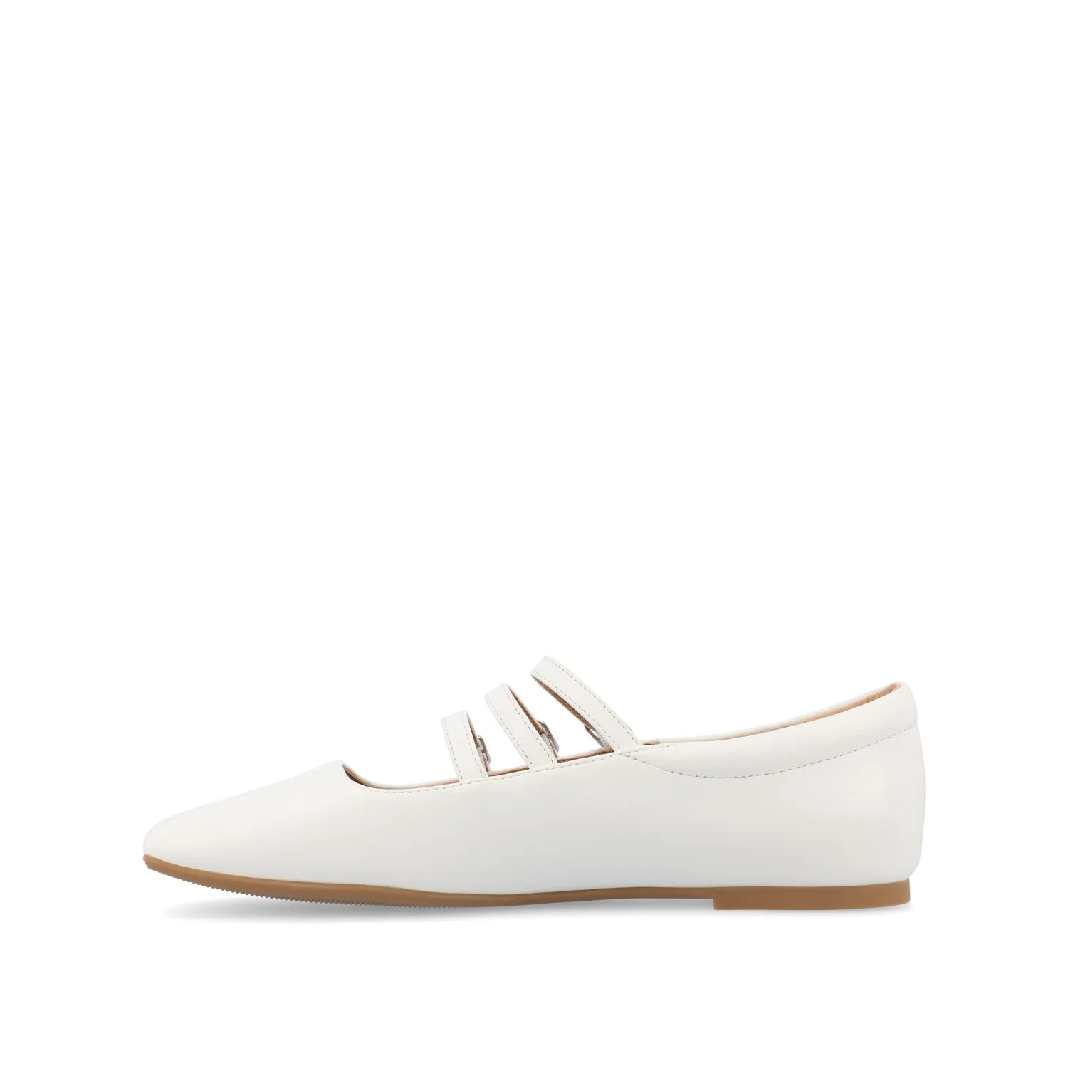 DARLIN FAUX LEATHER FLATS IN WIDE
