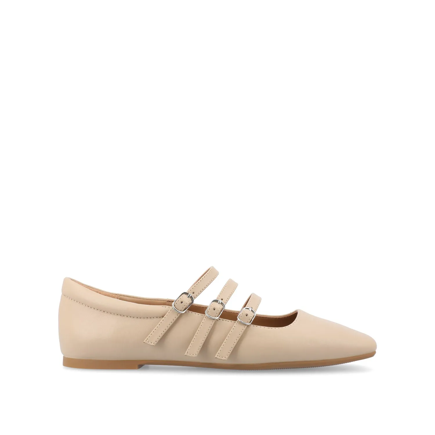 DARLIN FAUX LEATHER FLATS IN WIDE