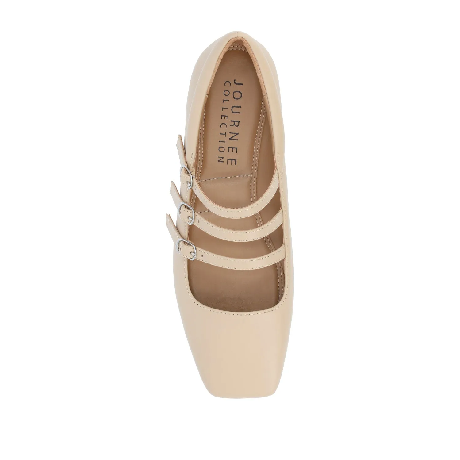 DARLIN FAUX LEATHER FLATS IN WIDE