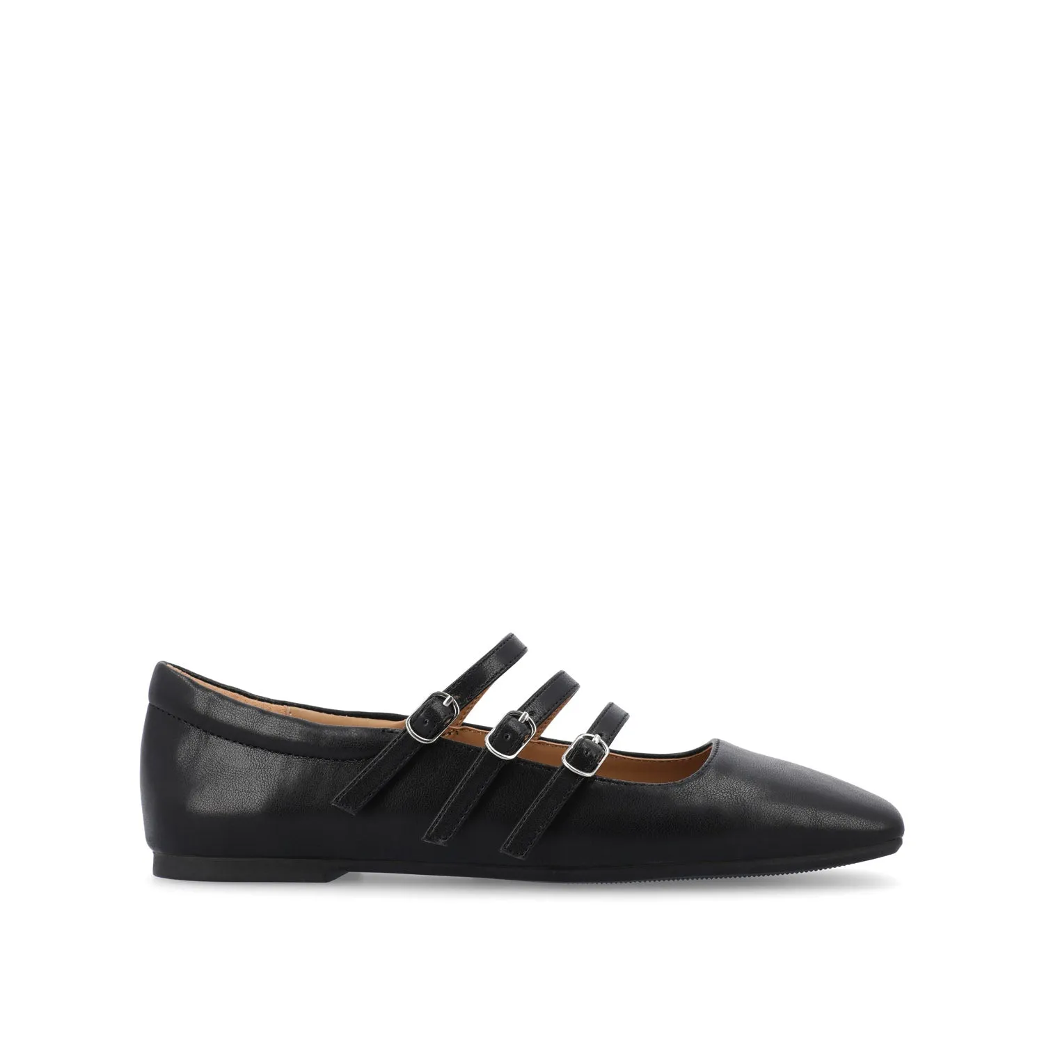 DARLIN FAUX LEATHER FLATS IN WIDE