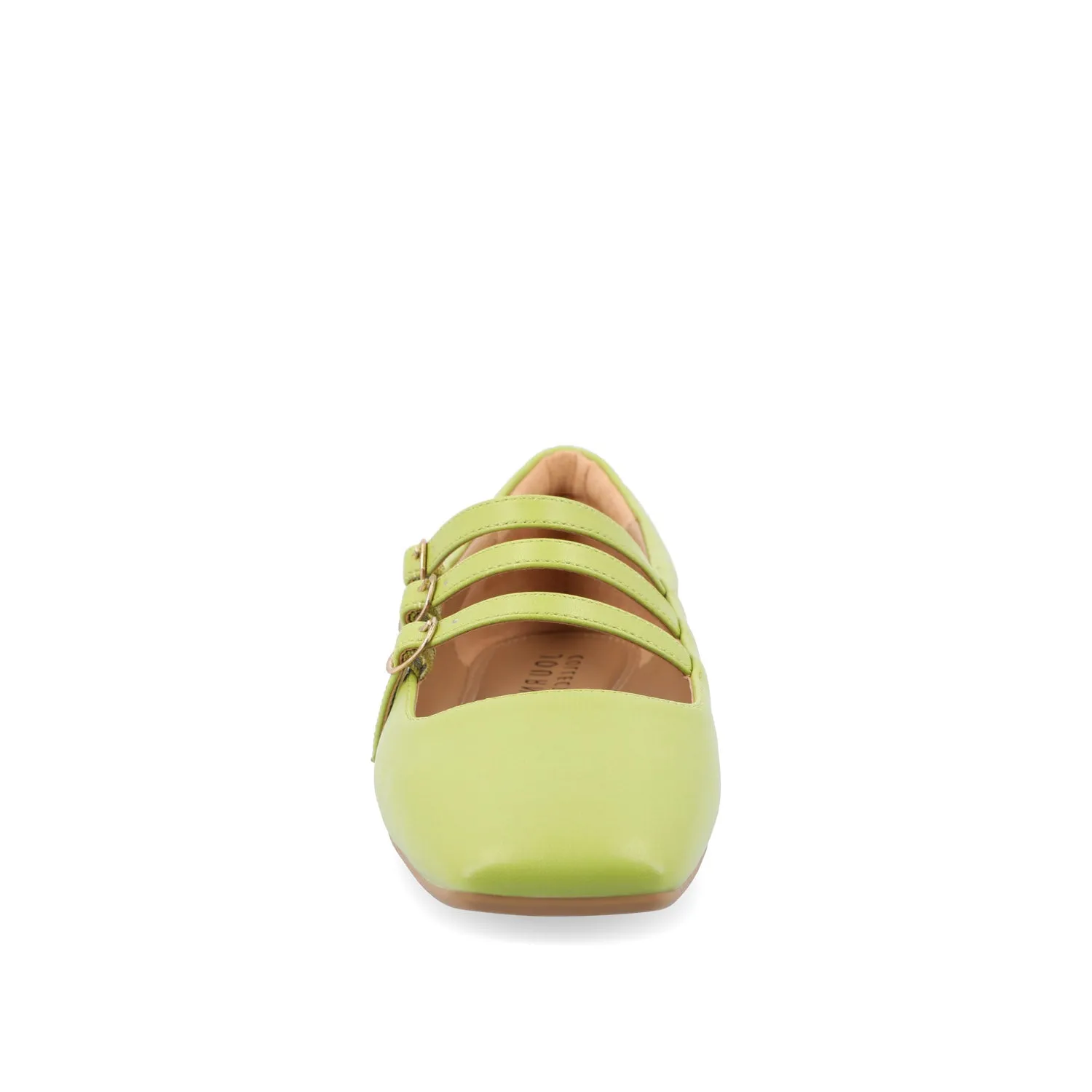 DARLIN FAUX LEATHER FLATS IN WIDE