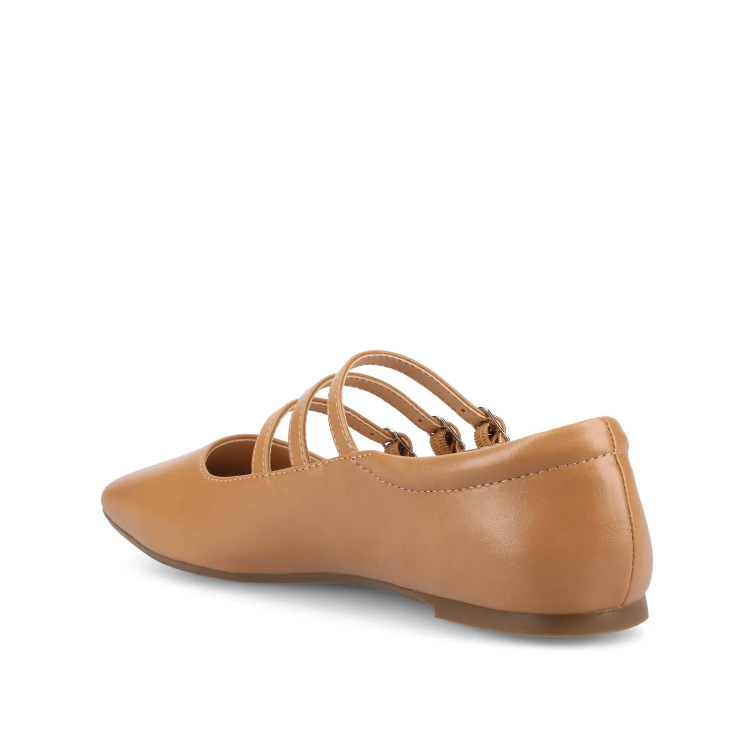DARLIN FAUX LEATHER FLATS IN WIDE