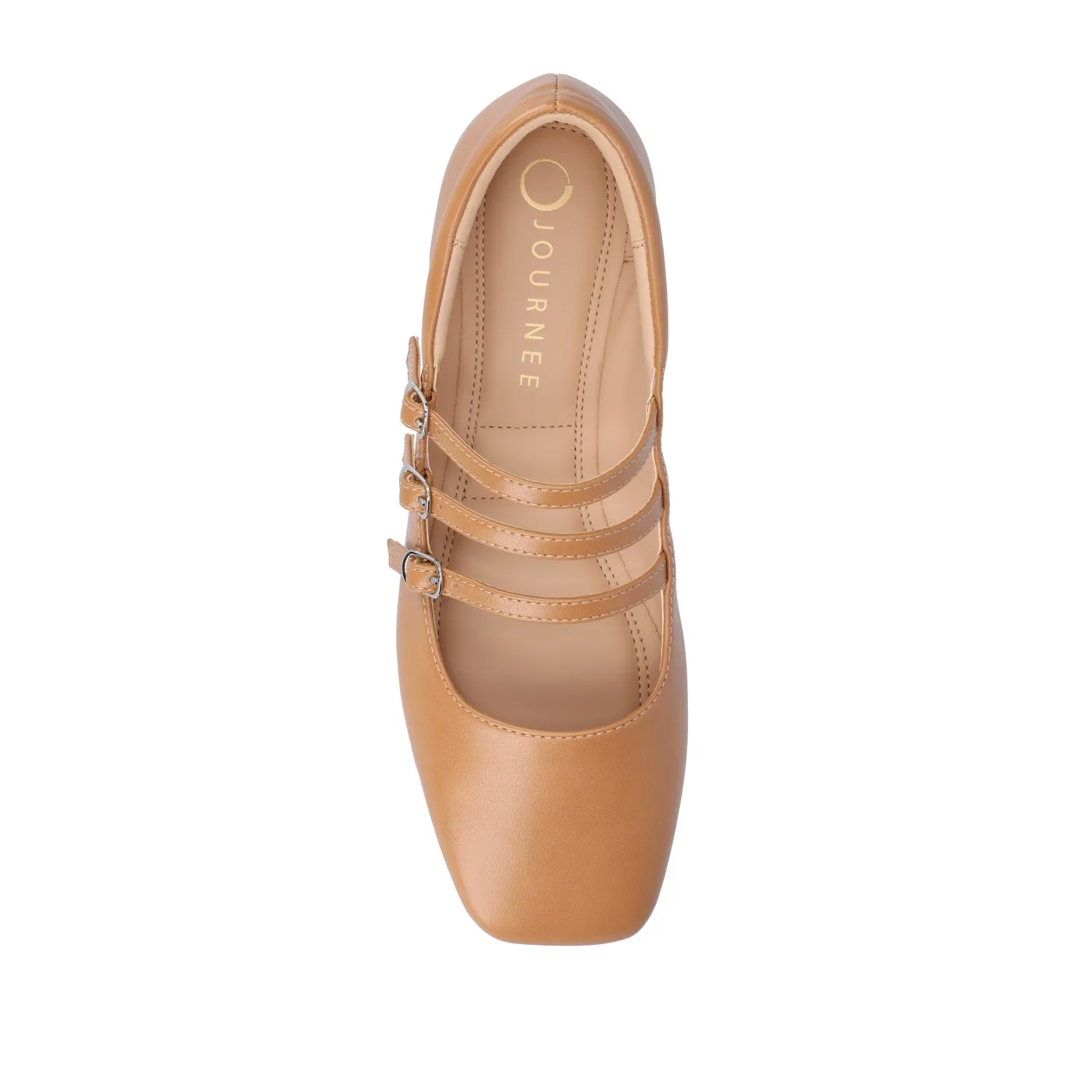 DARLIN FAUX LEATHER FLATS IN WIDE