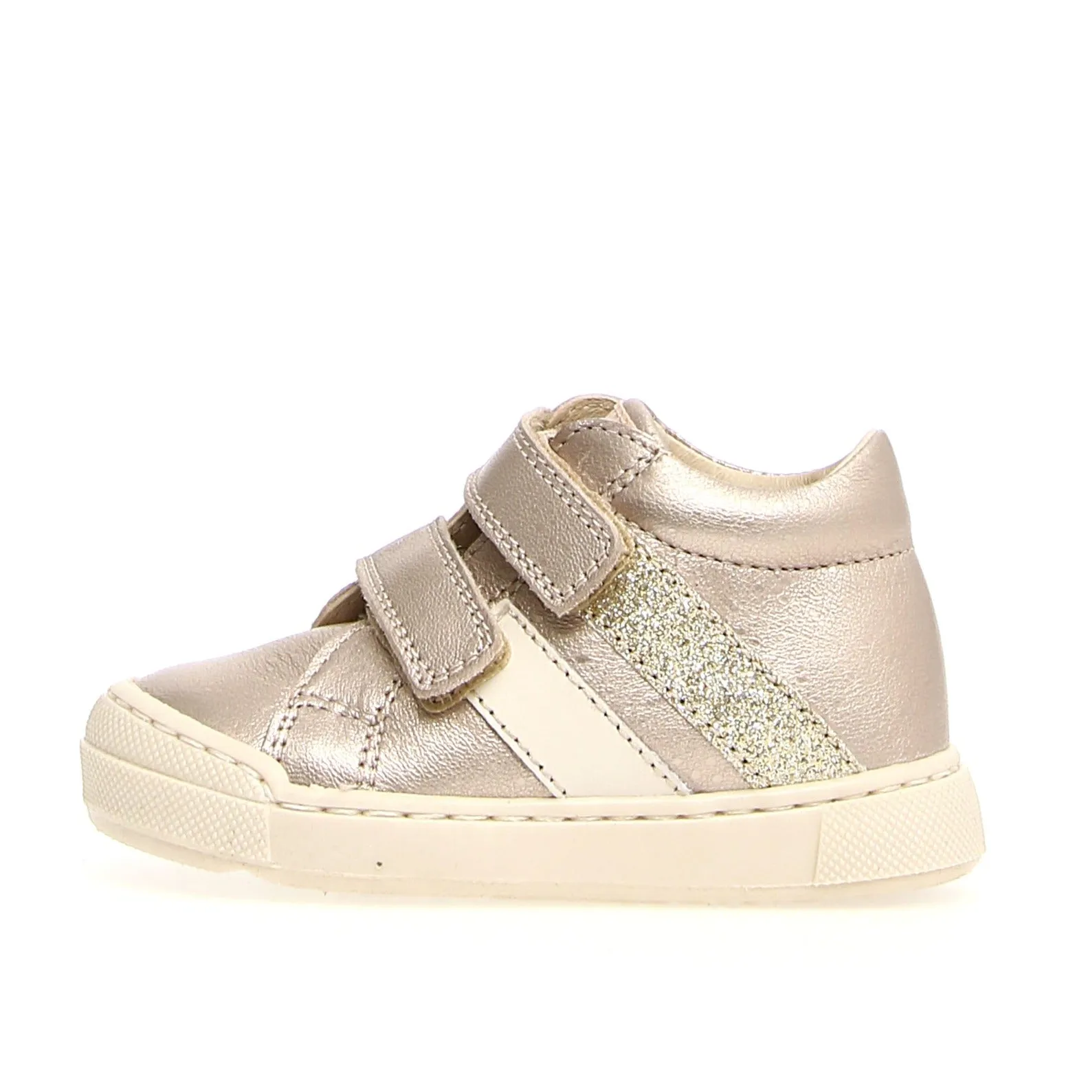 Falcotto Girl's Gazer VL Sneakers, Metallic Pebbled/Calf Cipria