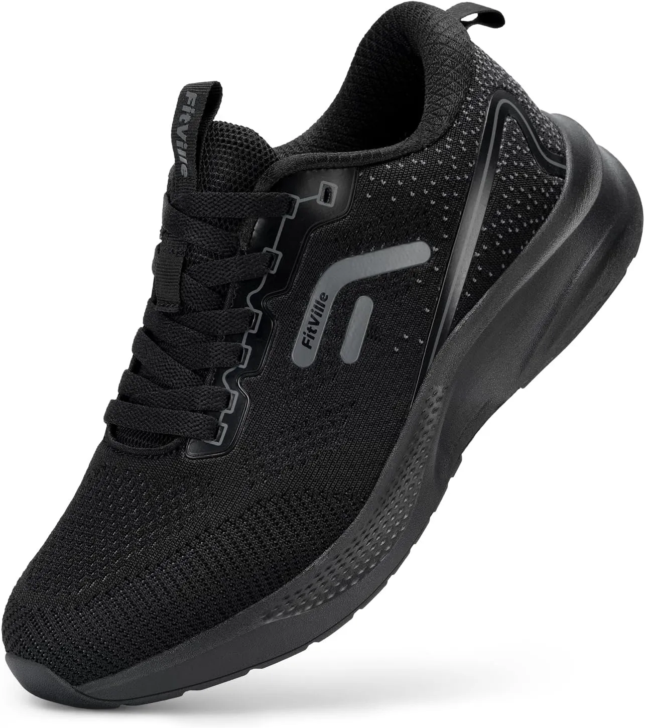 FitVille Wide Sneakers for Men Walking Shoes Wide Width Cushion Road Running Shoe Orthopedic Tennis Shoes Arch Support for Plantar Fasciitis Relief