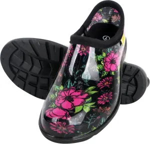 Flat Garden Shoes for Women Waterproof Slip-On Womens Rubber Rain Shoes Gardening Clogs with Comfort Insole
