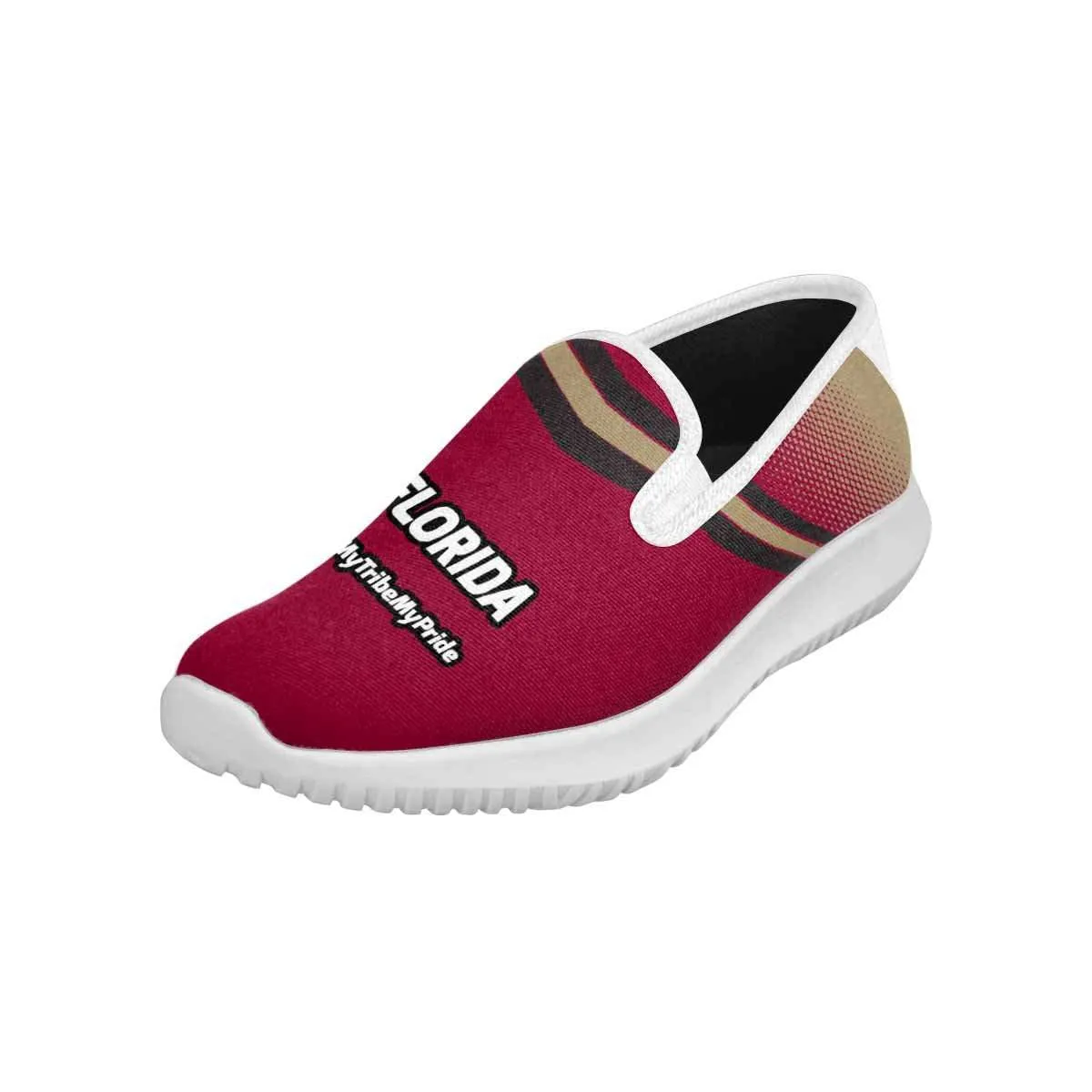 Florida Seminols Fan #MyTribeMyPride Mens Slip-on Canvas Sneakers, Garnet