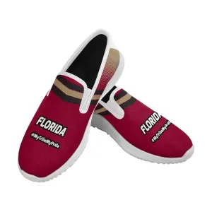 Florida Seminols Fan #MyTribeMyPride Mens Slip-on Canvas Sneakers, Garnet