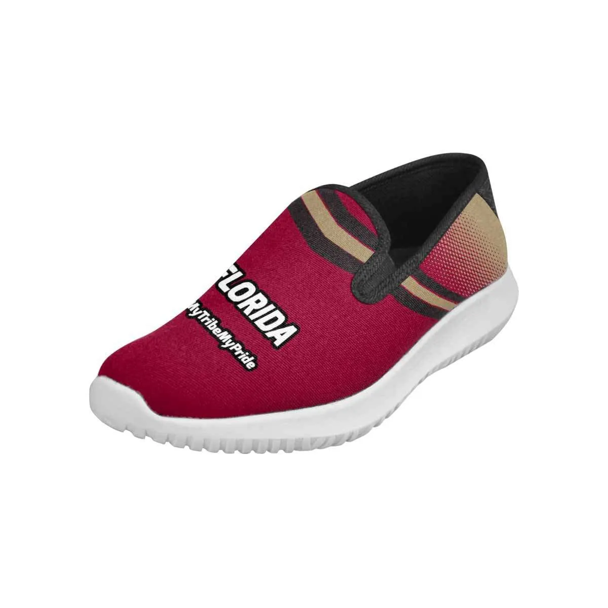 Florida Seminols Fan #MyTribeMyPride Mens Slip-on Canvas Sneakers, Garnet