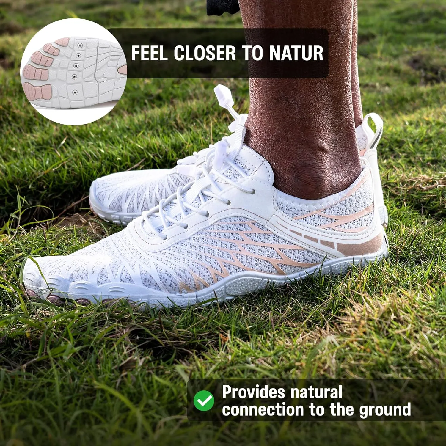 Hike Barefoot Shoes for Womens Mens, 2025 New Comfortable Healthy&Non-Slip Barefoot Vitality Shoes Women's Minimalist Athletic Footwear, Wide Toe Box Water Shoe for Women Men,Hiking Walking Daily Wear