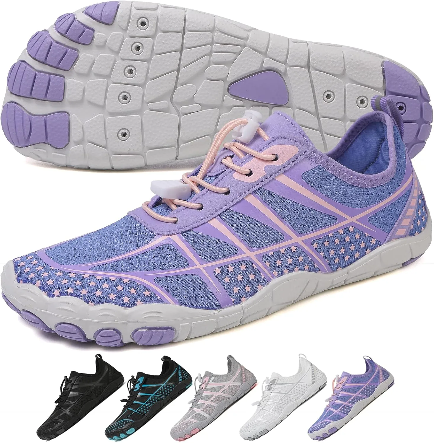 Hike Barefoot Shoes Womens Men,Athletic Hiking Footwear Barefoot,Non-Slip Athletic Barefoot Shoes Wide Toe Box Toe Water Shoes Quick Dry Zero Drop Trail Running Shoes
