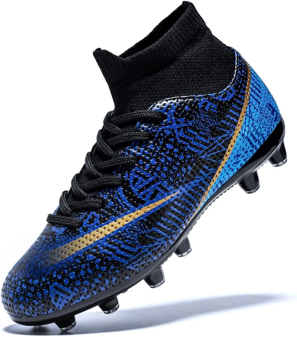 Kids Soccer Cleats Boys Girls Firm Ground Professional Athletic Outdoor Football Shoes