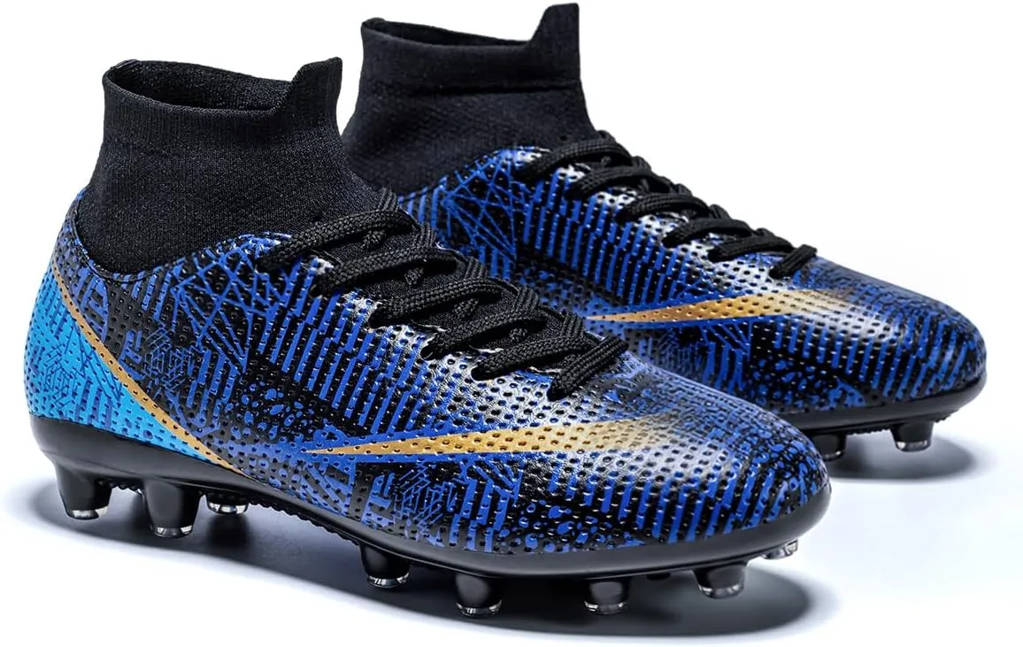 Kids Soccer Cleats Boys Girls Firm Ground Professional Athletic Outdoor Football Shoes