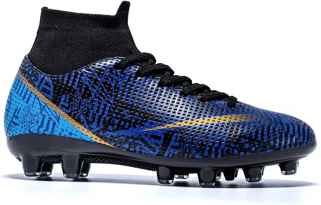 Kids Soccer Cleats Boys Girls Firm Ground Professional Athletic Outdoor Football Shoes