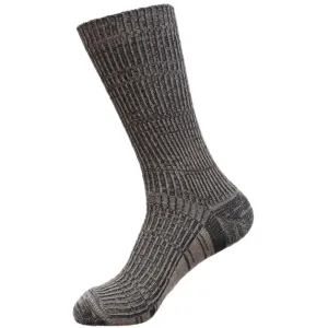 Lindner Australian Made Ribbed Merino Wool Socks - Narrawa Black/Light Brown