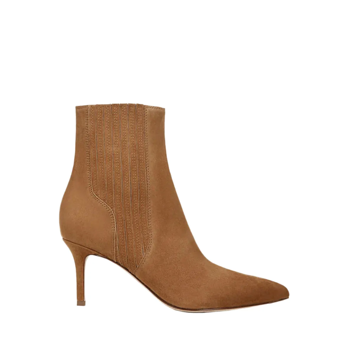 Lisa Suede Mid-Heel Bootie