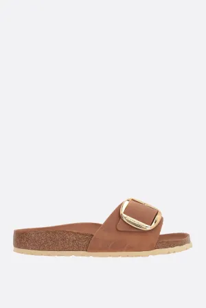 Madrid Big Buckle slide sandals in oiled leather(Narrow Fit)