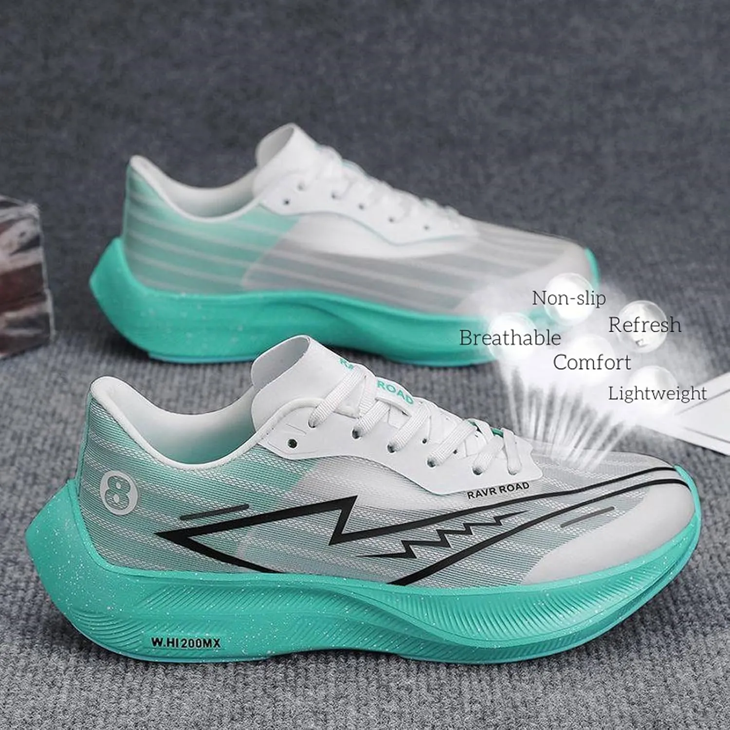 Man's Slip On Running Shoes Lightweight Carbon Plated Board Breathable Casual Non-Slip Sneakers for Gym Jogging Travel Work