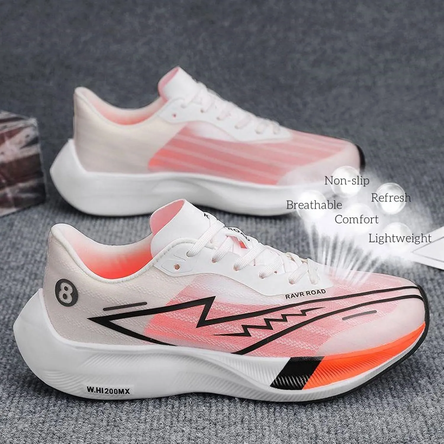 Man's Slip On Running Shoes Lightweight Carbon Plated Board Breathable Casual Non-Slip Sneakers for Gym Jogging Travel Work