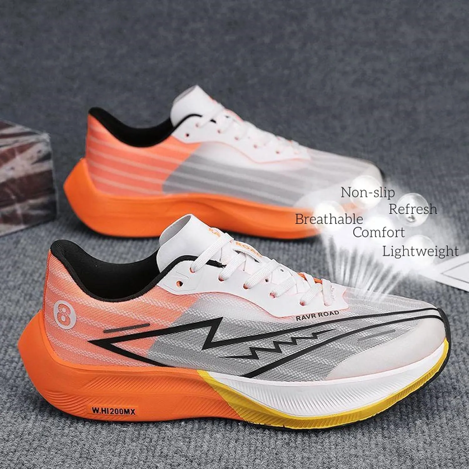 Man's Slip On Running Shoes Lightweight Carbon Plated Board Breathable Casual Non-Slip Sneakers for Gym Jogging Travel Work