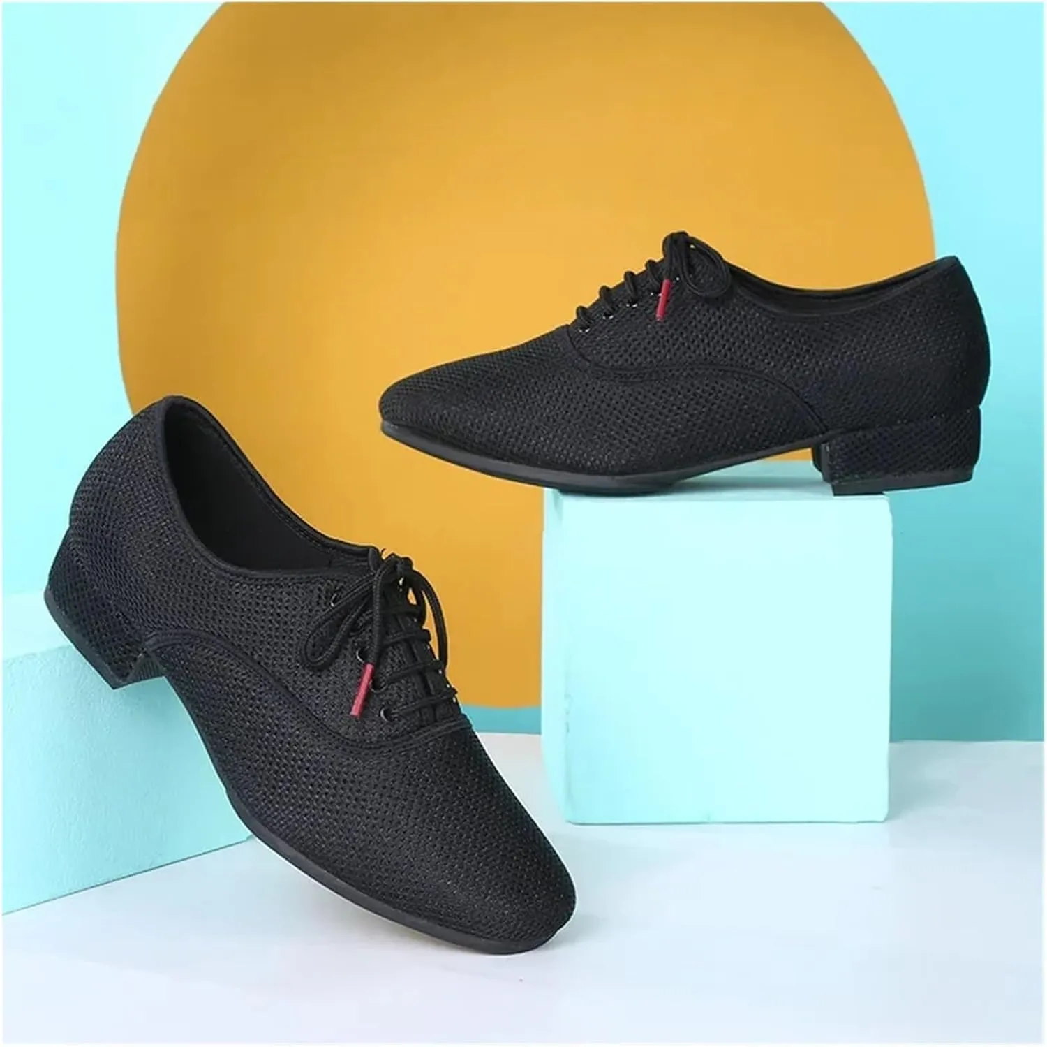 Men's Latin Dance Shoes Male Latin Dance Shoes Men Salsa Jazz Dancing Boys Ballroom Modern Tango Shoes Black Mesh Soft Sole