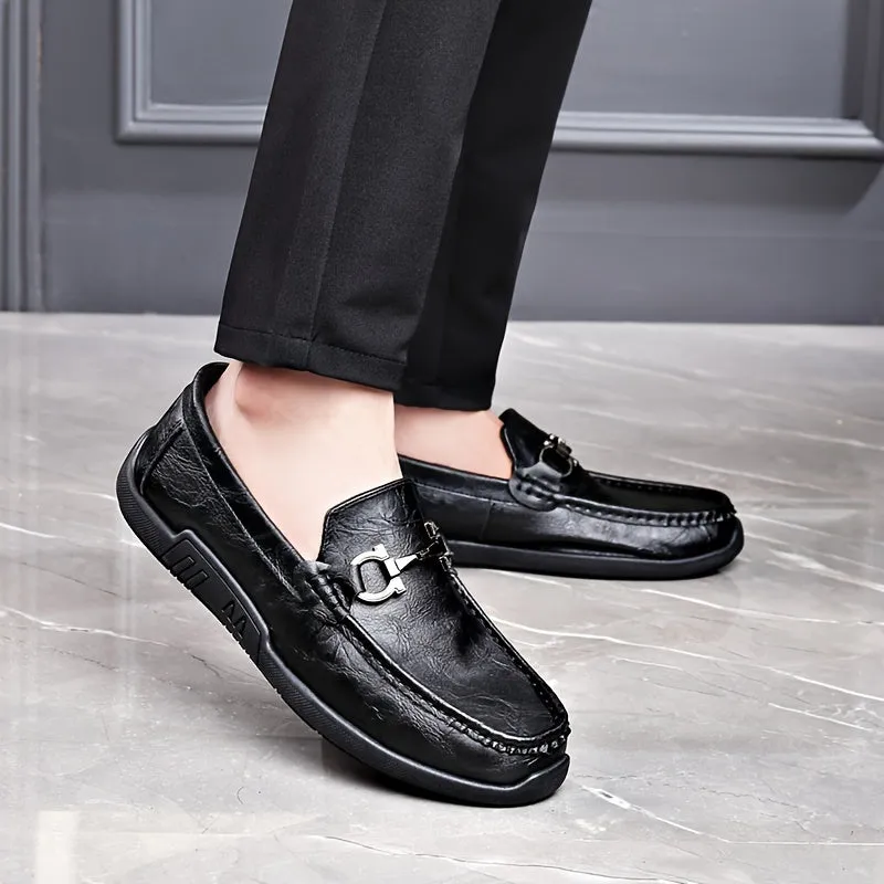 Men's  PU Leather Black Loafer With Rubber Sole Ideal  For Gen Z